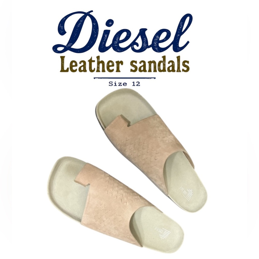 mens beige leather Diesel dasilva sandals size 12